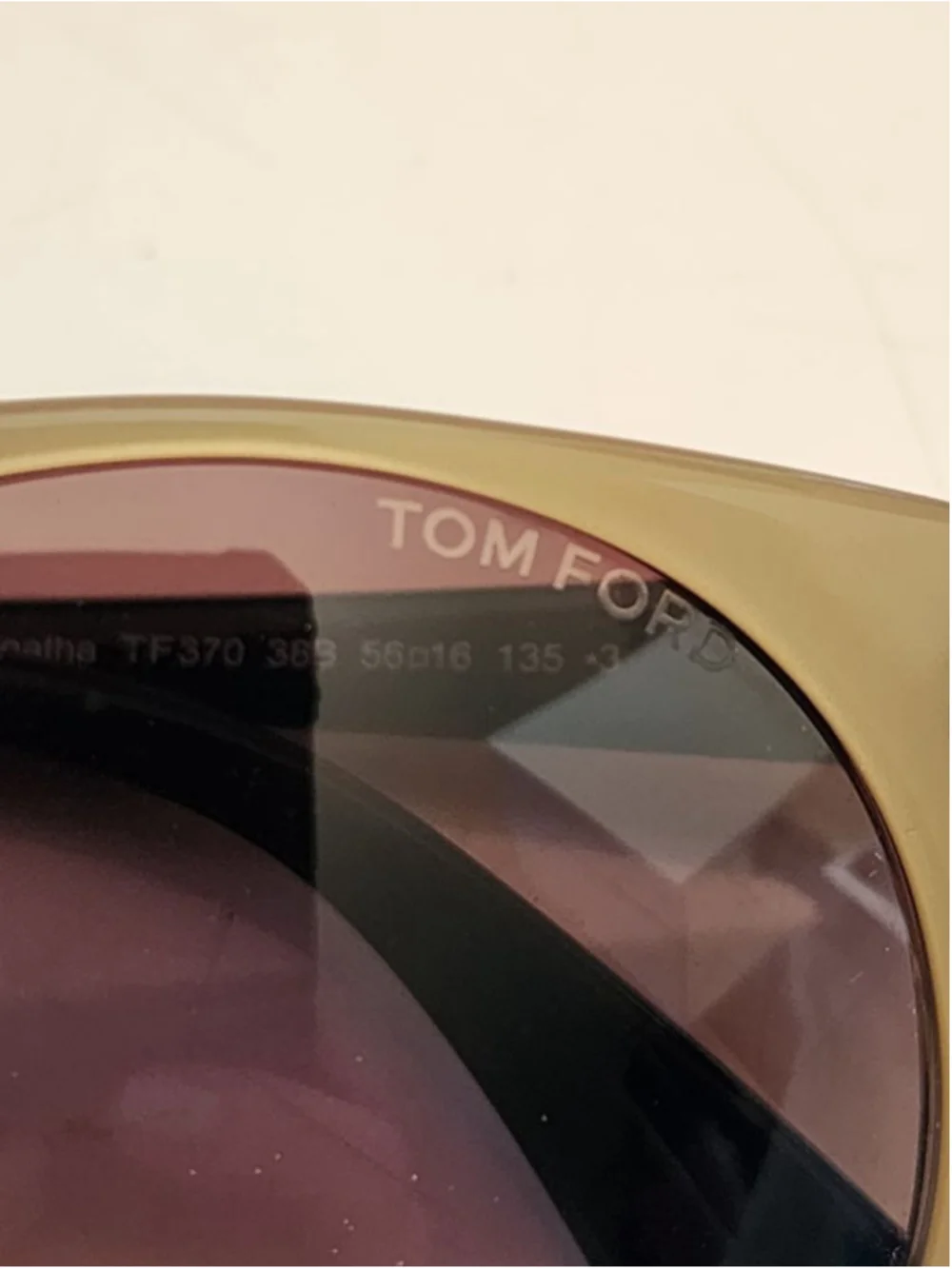 TOM‎ FORD Agatha TF370 Sunglasses Beige Brown Blue 56 mm